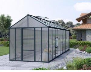 Växthus Glory 14,7 m² - Antracitgrå + Växthusrengöring