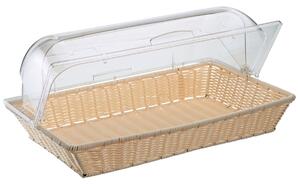 PULSIVA Brödkorg med rolltop Hamper; 55x8.5x33 cm (LxHxD); Beige/Transparent; Rektangulär