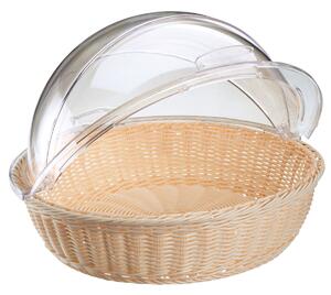 PULSIVA Brödkorg med rolltop Corbello; 40x10 cm (ØxH); Beige/Transparent; Rund