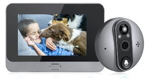 Smart wifi Tuya dörröga/titthålskamera, 1080P HD, 4.3" skärm, 160°, Mörkersyn, 5000mAh, rörelsedetektor, tvåvägsljud