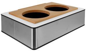 VEGA Skålstation komplett Fundale vit för 2 skålar GN 1/1; Storlek GN 1/1, 57x36.5x17.5 cm (LxBxH); Valnöt/Transparent; Rektangulär