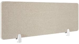 Tectake 405117 skrivbordsvägg, avskiljare noisy med rundade hörn - 130 x 40 cm, beige