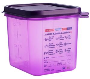 Araven Förvaringslåda; Storlek GN 1/6, 2.6l, 17.6x16.2x15 cm (LxBxD); Violett