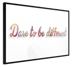 Inramad Poster / Tavla - Dare to Be Yourself - 45x30 Guldram med passepartout