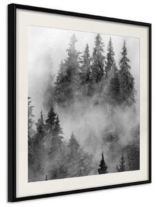 Inramad Poster / Tavla - Dark Landscape - 50x50 Guldram