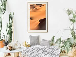 Inramad Poster / Tavla - Desert Landscape - 40x60 Guldram med passepartout