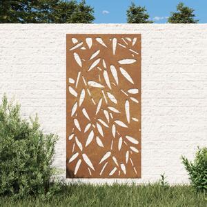 Väggdekoration 105x55 cm rosttrögt stål bladdesign
