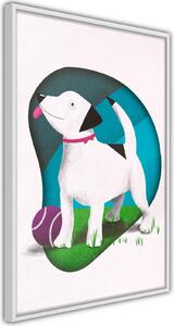 Inramad Poster / Tavla - Dog's Dream - 20x30 Guldram med passepartout