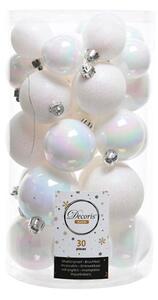 Decoris Season Set med vita julgranskulor - 30 st