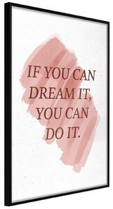 Inramad Poster / Tavla - Dreams Lead to Success - 20x30 Guldram