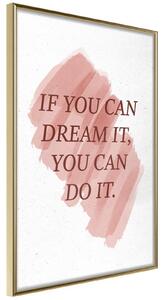Inramad Poster / Tavla - Dreams Lead to Success - 40x60 Guldram