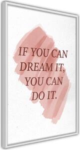 Inramad Poster / Tavla - Dreams Lead to Success - 20x30 Guldram