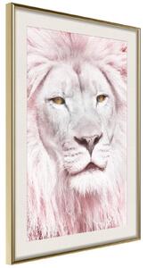 Inramad Poster / Tavla - Dreamy Lion - 20x30 Vit ram