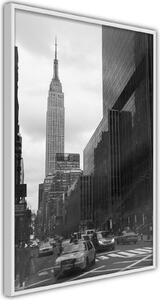 Inramad Poster / Tavla - Empire State Building - 40x60 Guldram med passepartout