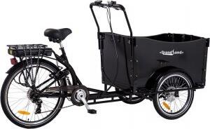 Eldriven Lådcykel med svart låda + Reflexsele