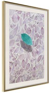 Inramad Poster / Tavla - Floating Leaf II - 20x30 Guldram med passepartout