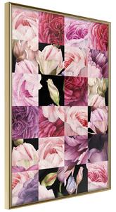 Inramad Poster / Tavla - Floral Jigsaw - 40x60 Guldram