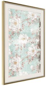 Inramad Poster / Tavla - Floral Muslin - 40x60 Svart ram med passepartout
