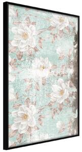 Inramad Poster / Tavla - Floral Muslin - 40x60 Svart ram med passepartout