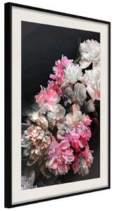 Inramad Poster / Tavla - Flower Poetry - 30x45 Svart ram med passepartout