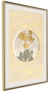 Inramad Poster / Tavla - Flowers and Marble - 20x30 Guldram