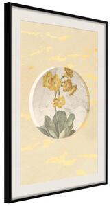 Inramad Poster / Tavla - Flowers and Marble - 20x30 Guldram med passepartout