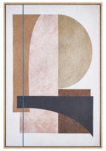 Canvastavla Rosa 93 x 63 cm Abstrakta Former Geometrisk MDF Ram Eklektisk Modern Vardagsrum Hall Beliani