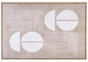 Canvastavla Beige 93 x 63 cm Abstrakta former Geometrisk MDF-ram Eklektiskt Modernt Vardagsrum Hall Beliani