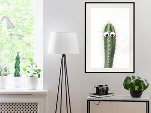 Inramad Poster / Tavla - Funny Cactus I - 20x30 Vit ram