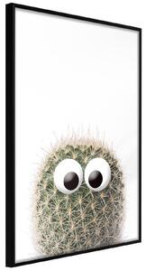 Inramad Poster / Tavla - Funny Cactus II - 30x45 Guldram med passepartout