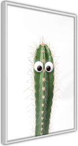 Inramad Poster / Tavla - Funny Cactus I - 20x30 Guldram