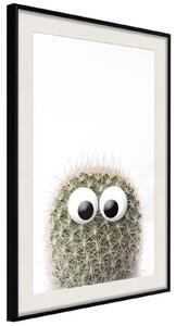 Inramad Poster / Tavla - Funny Cactus II - 20x30 Guldram