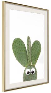 Inramad Poster / Tavla - Funny Cactus III - 20x30 Svart ram med passepartout