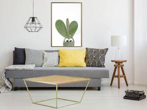 Inramad Poster / Tavla - Funny Cactus III - 20x30 Guldram med passepartout