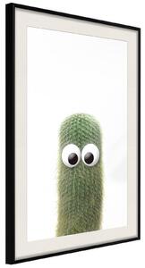 Inramad Poster / Tavla - Funny Cactus IV - 20x30 Guldram