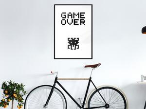 Inramad Poster / Tavla - Game Over - 20x30 Vit ram med passepartout