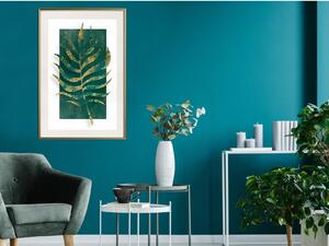 Inramad Poster / Tavla - Gilded Palm Leaf - 20x30 Svart ram