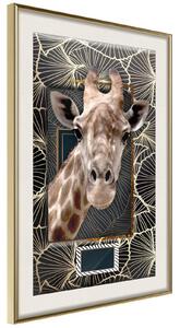 Inramad Poster / Tavla - Giraffe in the Frame - 30x45 Svart ram