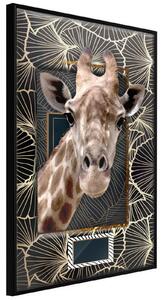 Inramad Poster / Tavla - Giraffe in the Frame - 40x60 Svart ram