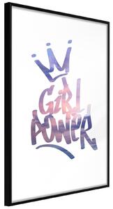 Inramad Poster / Tavla - Girl Power - 40x60 Guldram med passepartout