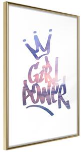Inramad Poster / Tavla - Girl Power - 20x30 Guldram