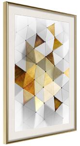 Inramad Poster / Tavla - Gold-Plated Enamel - 20x30 Svart ram med passepartout