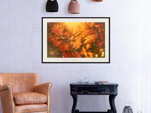 Inramad Poster / Tavla - Golden Autumn - 30x20 Guldram med passepartout