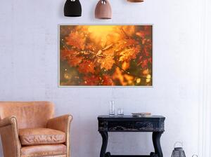 Inramad Poster / Tavla - Golden Autumn - 45x30 Svart ram med passepartout