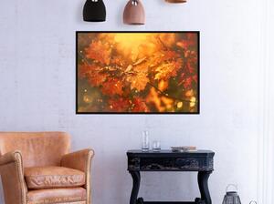 Inramad Poster / Tavla - Golden Autumn - 30x20 Guldram med passepartout
