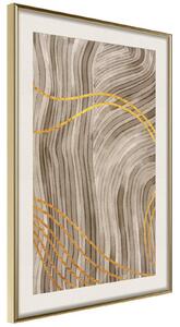 Inramad Poster / Tavla - Golden Path - 40x60 Guldram