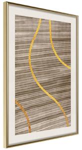 Inramad Poster / Tavla - Golden Stripes - 20x30 Guldram