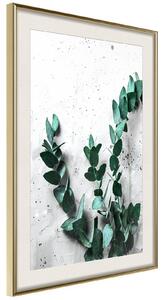 Inramad Poster / Tavla - Green Element - 40x60 Guldram med passepartout