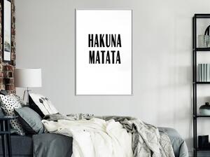 Inramad Poster / Tavla - Hakuna Matata - 30x45 Guldram med passepartout