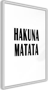 Inramad Poster / Tavla - Hakuna Matata - 20x30 Guldram med passepartout